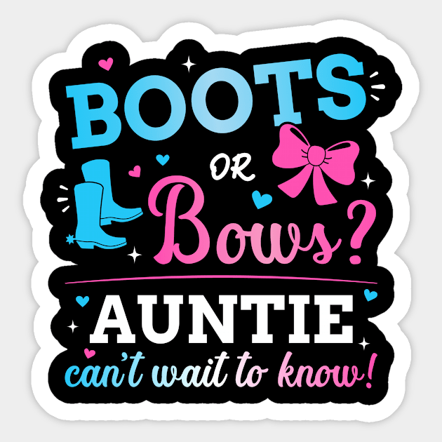 Gender reveal boots or bows auntie matching baby party Sticker by Designzz